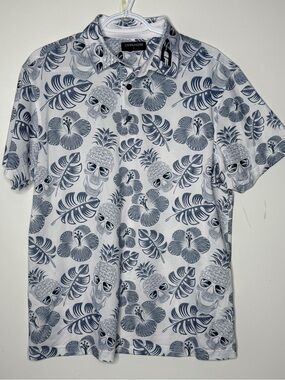 Druids pineapple skullz golf polo white large